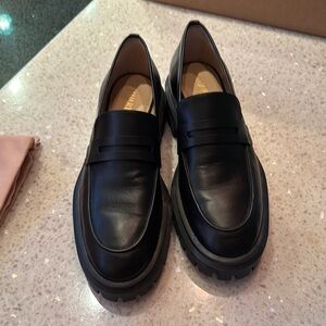 Stuart Weitzman Black Leather Loafers